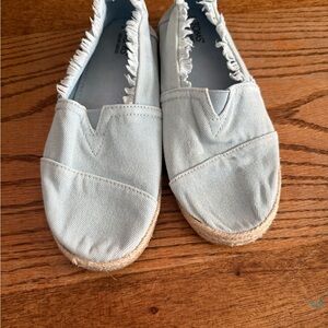 Toms Kids Light Blue Canvas Slip-On Espadrilles